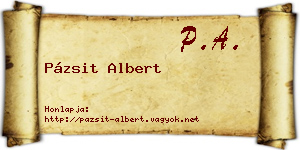 Pázsit Albert névjegykártya